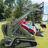 Mini-chargeuse sur chenilles Derette XC1100 avec grappin pour travaux forestiers, chargeuse compacte sur chenilles chinoise pour la manutention du bois