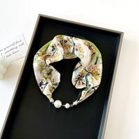 Nouvelle Écharpe en Soie à Boucle Magnétique, Pendentif Polyvalent, Collier Multifonctionnel, Foulard sans Nœuds, Écharpe en Soie Très Vendue