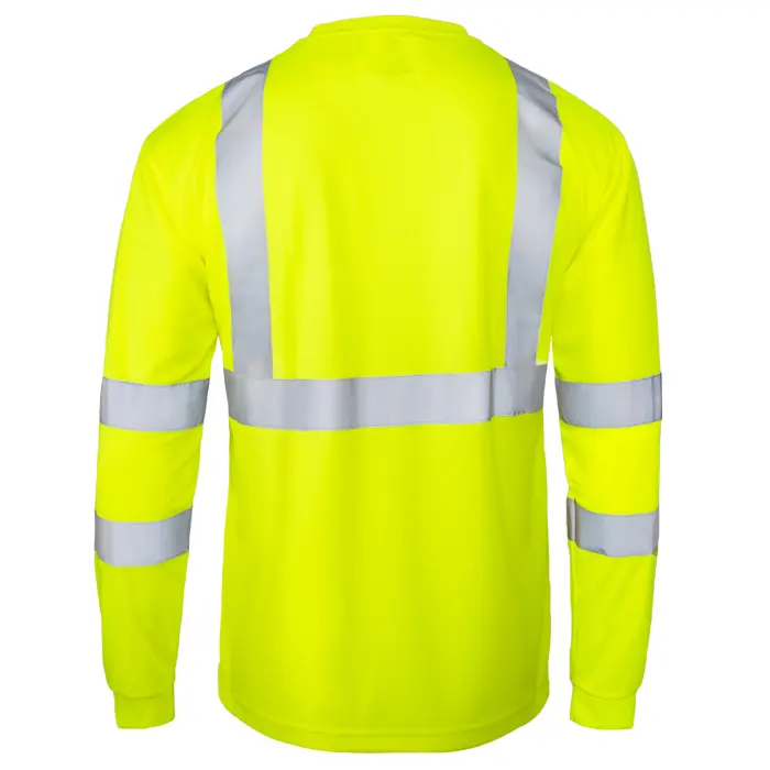 OEM/ODM 100% ポリエステルHi Viz長袖安全シャツ、反射テープ付き作業安全Tシャツ