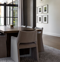 Chaise de salle à manger en velours avec cadre en contreplaqué de style américain, mousse haute densité, fauteuil pour salle à manger
