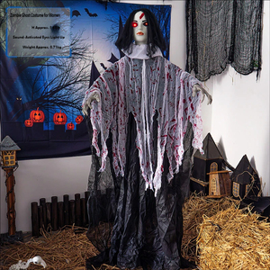 Décorations d'Halloween : Fantôme féminin, Fantôme blanc, Petit fantôme suspendu, Salle secrète, Parc à thème, Maison hantée, Accessoires électriques - Product Image 3