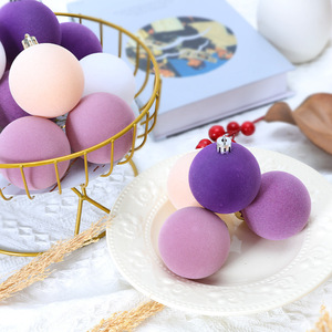 New 6cm 15Pcs Flocked Christmas Balls Multi Style Xmas <b>Tree</b> Hanging Ornaments Holiday Decor - Product Image 2