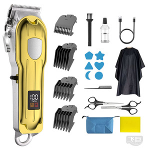 Tondeuse à cheveux électrique professionnelle, lame entièrement en acier, réglage à 4 niveaux, écran LCD, batterie 1200 mAh, qualité professionnelle pour usage familial - Product Image 4