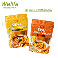 Sachet Doypack Personnalisé OEM de 500g 1kg pour Poudre de Curry et Épices, Qualité Alimentaire, avec Fenêtre et Fermeture Zip, Haute Barrière, Pochette Autoportante