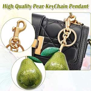 Porte-clés en forme de poire de haute qualité, porte-clés mignon en forme de fruit, breloques pour sac à main, porte-monnaie, porte-clés, accessoires pour femmes, cadeau de Noël, cadeau d'anniversaire - Product Image 2