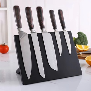 Ensemble de couteaux de cuisine pour chef, personnalisable, en gros, en acier inoxydable, avec support magnétique pour couteaux - Product Image 1