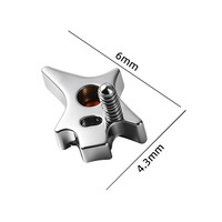 Gaby ASTM F136 Titane Clous de piercing pour lèvre et cartilage d'oreille, motif petite croissant de lune et zircon, tendance, à filetage interne, unisexe