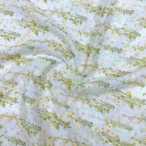 Tissu en dentelle 100 % coton style Cottagecore vintage, broderie fleurs marguerites, tulle Mori Girl pour vêtements - Vente en gros - Product Image 4