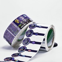 Étiquettes en rouleau de vinyle auto-adhésives imprimées personnalisées Bande d'étanchéité pour bocal alimentaire inviolable pour snacks d'aliments pour animaux de compagnie Pizza Huile d'olive