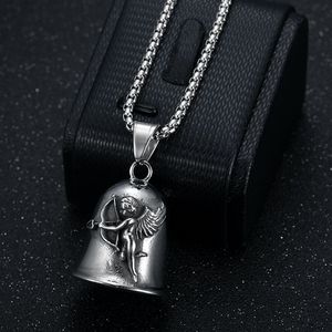 yunnique Stainless Steel <b>Bell</b> Pendant With <b>Angel</b> Cupid Design For Necklace Gift - Product Image 2