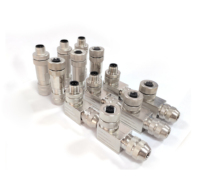 Conector circular industrial a prueba de agua IP67 M12 Conector de sensor de 4/5/8 pines Codificado en A