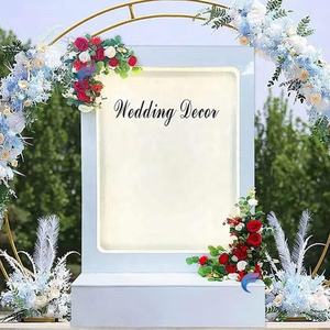 Fontaine murale d'eau en verre d'acier inoxydable de mariage extérieur de rectangle de luxe avec des lumières de LED cascade de mur de maison décorative - Product Image 3