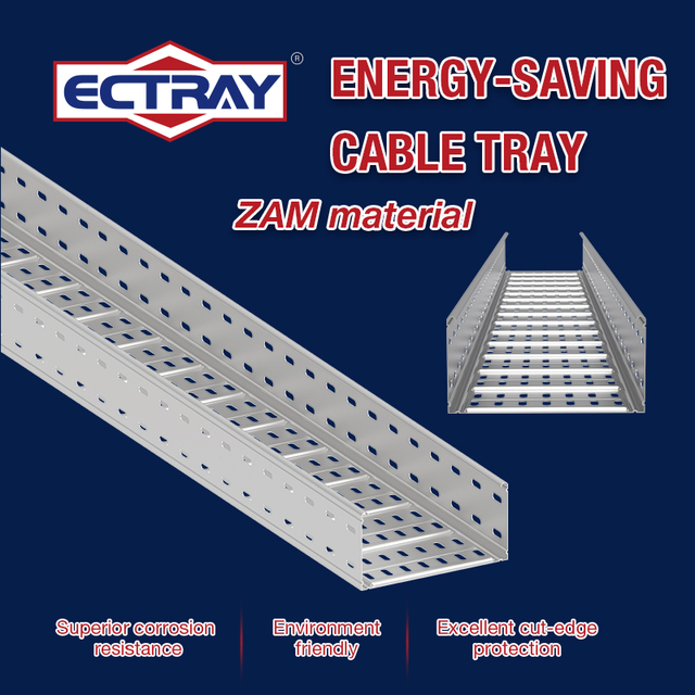 ECTRAY Steel Ventilated/Perforated Landscape Cable Tray Galvanized Custom Size Outdoor Energy-saving Cable Management Tray