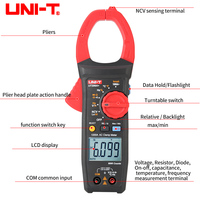 Multimètre numérique à pince UNI-T UT205A+ UT206A+ 1000V AC/DC, 1000A, avec détection automatique de la température et de la résistance, ampèremètre A603