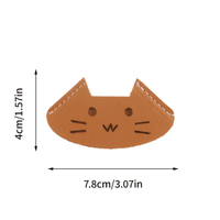 Marcadores de Libros de Cuero PU con Diseño de Gatito para Estudiantes, Clip Marcador de Páginas para Lectura, Cuaderno, Diario, Agenda, Papelería, Regalo