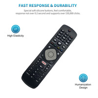 YKF406-002 YKF406-003 996596003606 996597001325 996596002916 Control Remoto para Televisores Philips LED 3D HD Smart TV con Botón de Netflix
