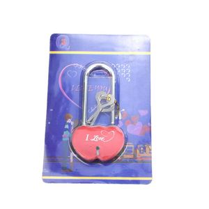 Candado de doble corazón con llave de gancho de aluminio largo Desbloqueo antirrobo Diferentes colores - Product Image 5