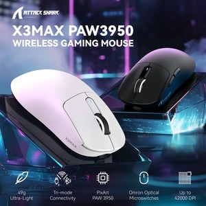 Mouse da Gaming Wireless <span class=keywords><strong>ATTACK</strong></span> SHARK X3MAX con Sensore PAW3950 fino a 42K DPI, 49g Ultraleggero, Tri-Mode con Cavo a Spirale - Product Image 3