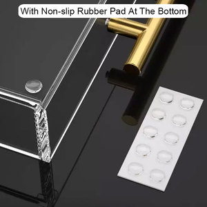 Bán buôn tùy chỉnh lớn hình chữ nhật trong suốt lucite khay rõ ràng Acrylic phục vụ khay với Vàng xử lý - Product Image 3