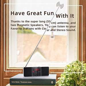 Radio portable AM FM avec haut-parleur <span class=keywords><strong>Bluetooth</strong></span>, minuterie de veille, antenne ultra-longue, entrée AUX et lecteur MP3 USB et carte TF - Product Image 4