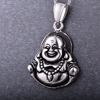 Hiphop bouddha pendentif pour hommes rétro titane acier colliers bijoux nouveau bouddhisme religieux Cool bouddha pendentif de charme