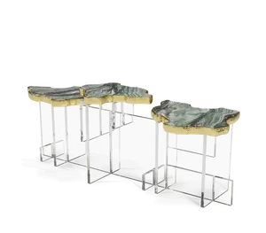 Luxury Design Living Room Coffee Table Furniture MONET XL LAPONIA SIDE Low Table marble Casting Top Center Table