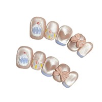 Faux ongles à presser faits main, amovibles, ultra-fins, sans trace, motif ciel étoilé, série courte pour usage quotidien, populaires
