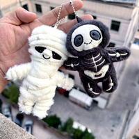 Mini figurine squelette super mignonne 3D de 13 cm, jouet en peluche douce, porte-clés pendentif anime kawaii
