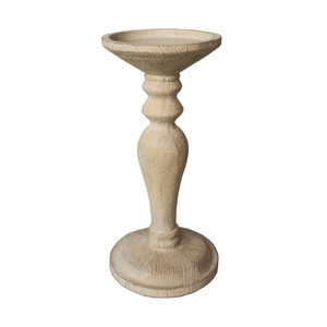 Porte-bougie <span class=keywords><strong>en</strong></span> polyrésine, support de bougie conique de 10 pouces avec effet <span class=keywords><strong>en</strong></span> <span class=keywords><strong>bois</strong></span>, aspect <span class=keywords><strong>tourné</strong></span> pour table - Product Image 4