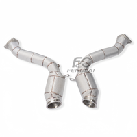 Tubo de Escape Deportivo de Acero Inoxidable T304 para Porsche Cayenne 958 4.8L V8 2011-2016, Alto Flujo, 200 Celdas, Mejora de Rendimiento
