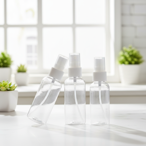 ขวดสเปรย์พลาสติก PET สำหรับบรรจุภัณฑ์ความงาม ขนาด 1 ออนซ์ ขายส่ง ขวดเปล่าใสทรงกระบอกพร้อมหัวปั๊มสเปรย์ ขนาด 5 มล.-500 มล. - Product Image 1