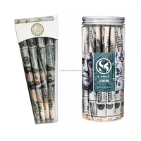 Emballage en papier pré-imprimé personnalisé pour dollars américains, pochette roulée / 1000 pièces / Emballage de cônes de 110 mm pour bouteilles en conserve, pour les magasins de fumeurs