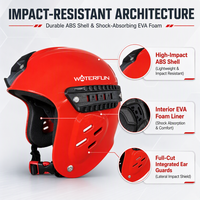 Casque de sauvetage aquatique tactique avec protection auditive et réglage arrière pour kayak, rafting, canoë et équipes de sauvetage en eaux vives