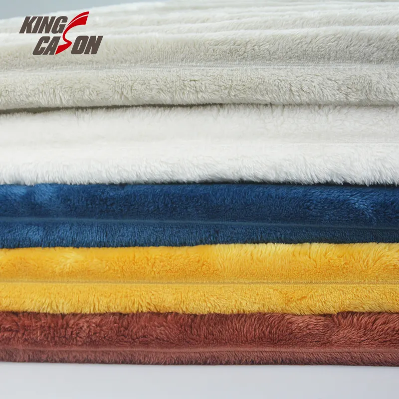 KINGCASON Экологичная пользовательская цветная Двусторонняя полосатая полиэфирная фланелевая флисовая ткань для домашнего текстиля