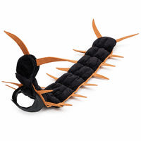 Costume d'Halloween Centipède pour animaux de compagnie, accessoire de cosplay en velours segmenté réglable pour chat, idéal pour les photos de fête