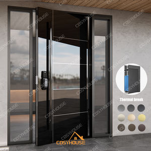Porte d'entrée de villa moderne minimaliste, porte extérieure de luxe en aluminium - Product Image 4