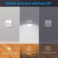 Lumière à détecteur de mouvement, alimentée par piles, sans fil, à coller, LED, lumière nocturne, IP20, angle de faisceau de 120°, lumière de sécurité pour les escaliers, lumière de placard 3AAA