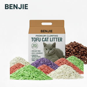 Areia para Gato de Tofu Ecológica por Atacado, Sem Poeira, Fragrância Agradável, Descartável no Vaso Sanitário com Forte Agregação e Fragrância Multi-Café - Product Image 1