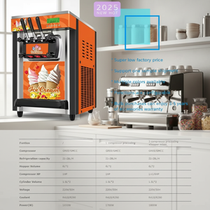 Competitive Price Professional Commercial Use Air Cooling Vertical Three Flavors <b>Ice</b> <b>Machine</b> Milk-Based Soft Serve Maker GR-0737 - Product Image 2