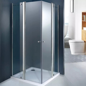 Porte de douche pliante moderne en aluminium avec cadre en verre, prix d'usine, cabine de douche d'angle complète pour salle de bain, idéale pour l'hôtellerie - Product Image 1