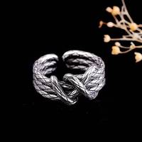 Anillo Abierto de Acero Inoxidable Vintage con Nudo de Cuerda, Diseño Trenzado Plateado para Hombre, Estilo Punk Rock y Ajustable