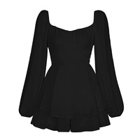 Vêtements décontractés d'automne et d'été Mini robe imprimée vintage à manches longues Mini robes de club courtes moulantes pour femmes Gaun Pesta