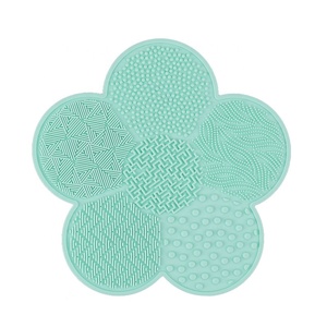 Huoxi <b>Silicone</b> Petal Style Scrubbing Pad Suction Cup Flower Shape for Makeup Brush Cleaning Dual-use Home Commercial - Product Image 1
