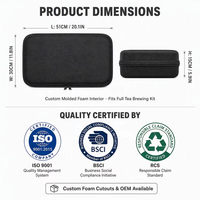Étui rigide portable en EVA anti-odeur pour café, sac de transport étanche et antichoc noir avec fermeture éclair pour commandes en gros