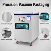 Machine d'emballage sous vide automatique de qualité alimentaire Xicang XC-380 avec couvercle plat et pompe simple pour viande, poisson, légumes