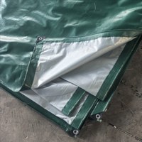 Bâche en PE verte à l'extérieur et argentée à l'intérieur, imperméable et anti-UV, pour la couverture de camions et la construction