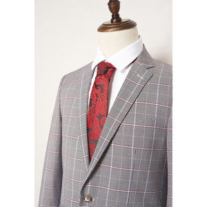 Hombres chaqueta traje diseños Casual Sastre hecho <span class=keywords><strong>a</strong></span> mano al por mayor personalizado gris Traje <span class=keywords><strong>a</strong></span> cuadros chaqueta para hombres - Product Image 2