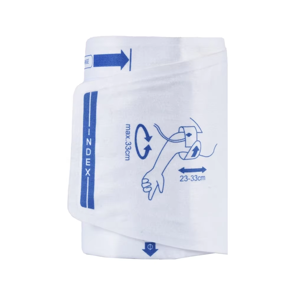 High Quality Disposable NIBP Cuff, Nonwoven M Size, Adult Size, 23-33cm, Non-Woven, Single Tube 60cm