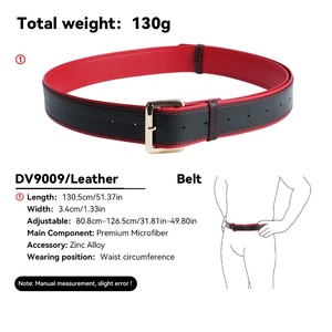 Adjustable Red & Black Leather <b>BDSM</b> Bondage Belt, Fetish <b>Restraint</b> Strap Exotic Belt for Adults and Couples - Product Image 6
