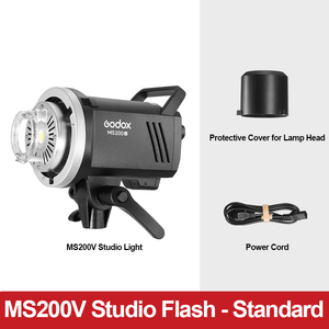 Flash de studio photo <span class=keywords><strong>Godox</strong></span> MS200V <span class=keywords><strong>200W</strong></span> 2.4G avec récepteur sans fil intégré, monture Bowens, léger et en métal - Product Image 6